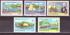 Антигуа,1976, Парусники, Нельсон, 5 марок